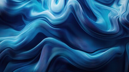 Obraz premium Abstract blue waves create a serene and fluid atmosphere, evoking a sense of calm and tranquility.