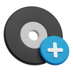 music disk 3d icon isolated on the transparent background