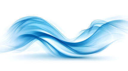 Abstract Blue Wave Forms on White Background