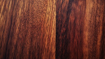 Textured close-up of rich brown hardwood, showcasing intricate grain patterns and warm tones, perfect for design and woodworking visuals.