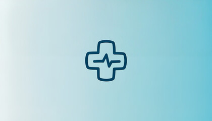 Obraz premium Elegant medical cross sign with gradient background, healthcare concept