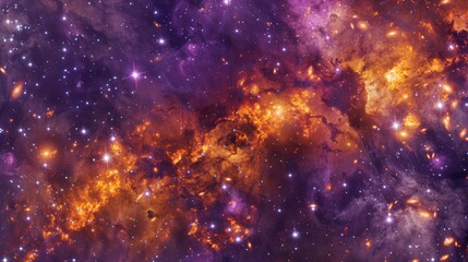 Fototapeta premium Vivid cosmic nebula showcasing vibrant colors and star formations, set against the backdrop of deep space