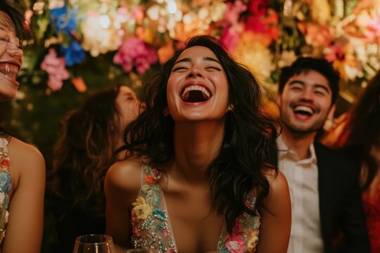 A vibrant floral backdrop for a joyous celebration