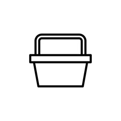 basket icon Simple thin line stroke vector