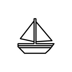 boat icon Simple thin line stroke vector
