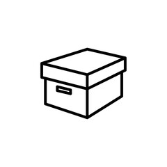 box icon Simple thin line stroke vector