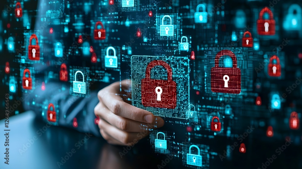 Poster user enters password for personal information access digital security context cyber environment clos