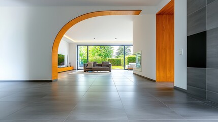 Obraz premium Modern house interior features an open floor plan design