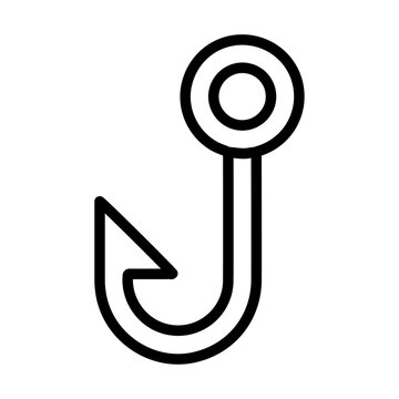 recommend clip art: fishing hook icon Simple thin line stroke vector