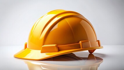 Minimalist Construction Helmet Safety Gear on White Background
