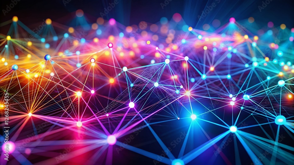 Poster minimalist data traffic flow: abstract network connections