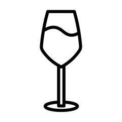 glass icon Simple thin line stroke vector