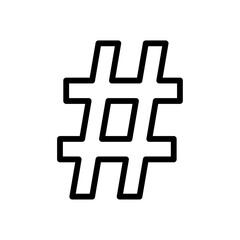 hashtag icon Simple thin line stroke vector