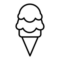 ice cream icon Simple thin line stroke vector