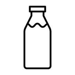 milk bottle icon Simple thin line stroke vector