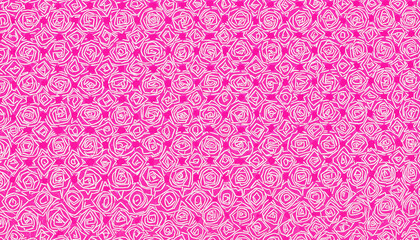 Vibrant geometric rose pattern on pink background, modern design