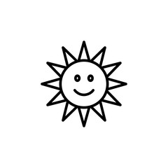 sun icon Simple thin line stroke vector