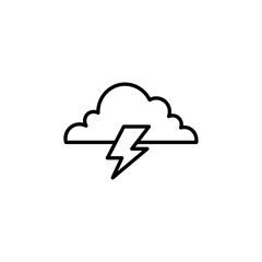 thunder icon Simple thin line stroke vector