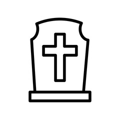 Obraz premium tombstone icon Simple thin line stroke vector