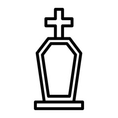 Obraz premium tombstone icon Simple thin line stroke vector