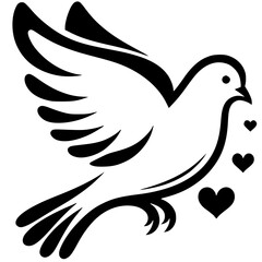 Love dove silhouette