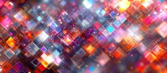 Abstract colorful glowing rhombus pattern.