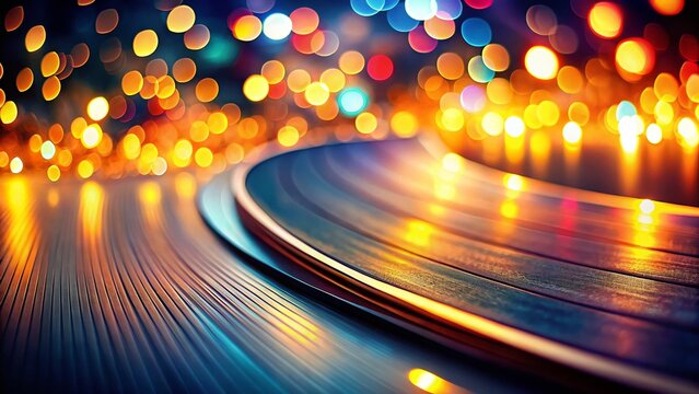 Modern Corve Footer: Elegant Bokeh Background Stock Photo