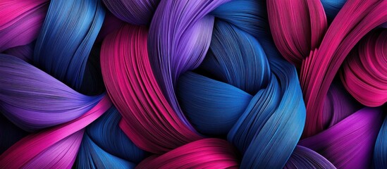 Abstract swirling blue, purple, and pink fabric texture.