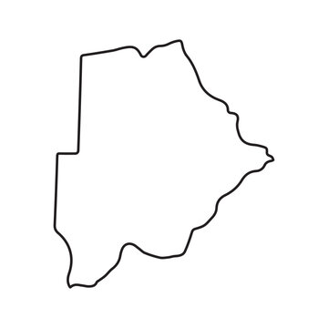map of Botswana line icon