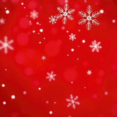 Delicate snowflakes fall gently on a crimson red background, Snowflake, Holiday