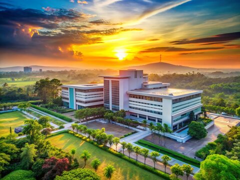 Morning View of Adiwerna Hospital, Central Java, Indonesia - Stock Photo
