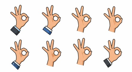 Ok Sign Icon Set - Clean, Modern Approval Icons for UI/UX, Web, and Mobile Design - Versatile Vector Graphics for Digital Projects