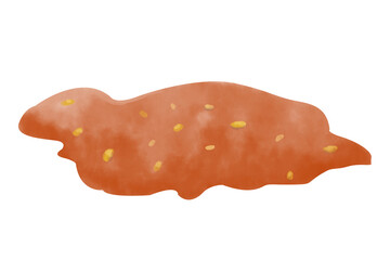 Watercolor Illustration with Strawberry Jam Puddle, Clipart Template for Print, Web Advertising, Textiles