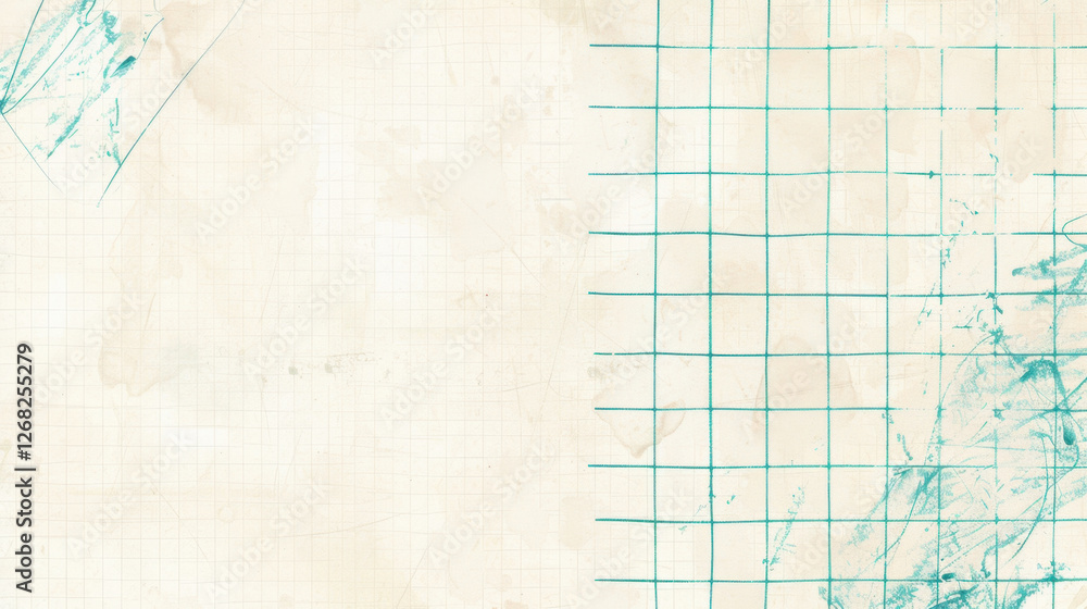 Poster textured background featuring grid pattern on one side and soft, abstract design on other, ideal for