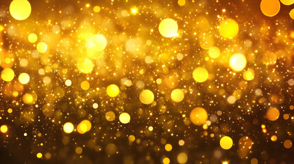 Golden bokeh lights; festive background