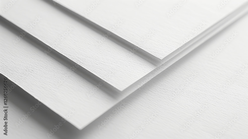 Aufkleber white textured paper sheets stacked neatly, showcasing clean and minimalistic design. ideal for back