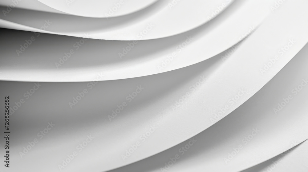 Poster smooth white paper curves create elegant and minimalist background, showcasing texture and depth. id