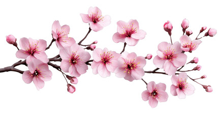 Naklejka premium Blooming cherry blossom branch on transparent background