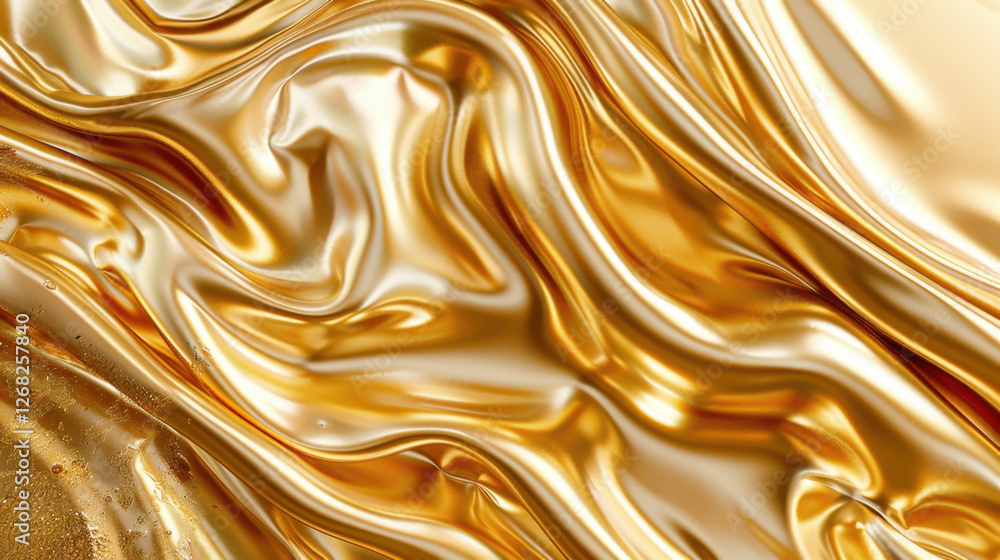 Poster luxurious golden texture with smooth, flowing patterns and shiny surface, evoking sense of elegance 