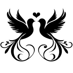 Romantic dove silhouette