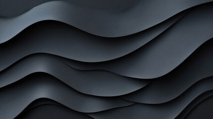 Fototapeta premium Sleek black waves create modern and elegant texture, perfect for backgrounds or design elements. flowing lines evoke sense of movement and sophistication