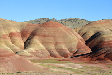 Painted Hills, Oregon: Amazing otherwordly landscapes in central Oregon consisting of layered multicolored clay formations.