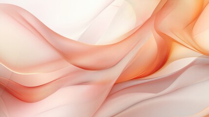 A modern abstract design with sweeping curves in deep rose, peach, and soft gold that give the illusion of flowing movement. The color transitions create a peaceful