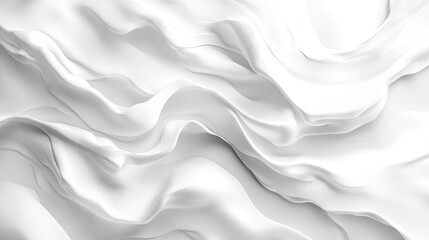 Obraz premium Abstract white fabric texture with flowing waves creating a soft, elegant background for design