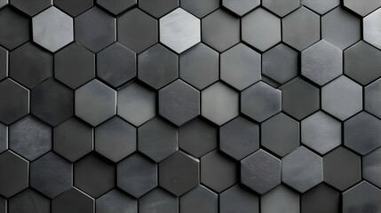 Dark gray hexagon texture background