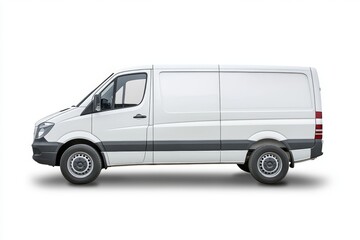 White cargo van, side view, studio, blank, delivery