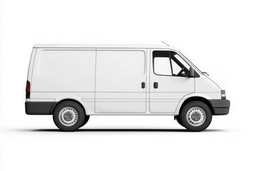 White delivery van, side view, studio, blank, transportation