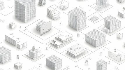 Isometric Cityscape Buildings, Networks, Urban Planning