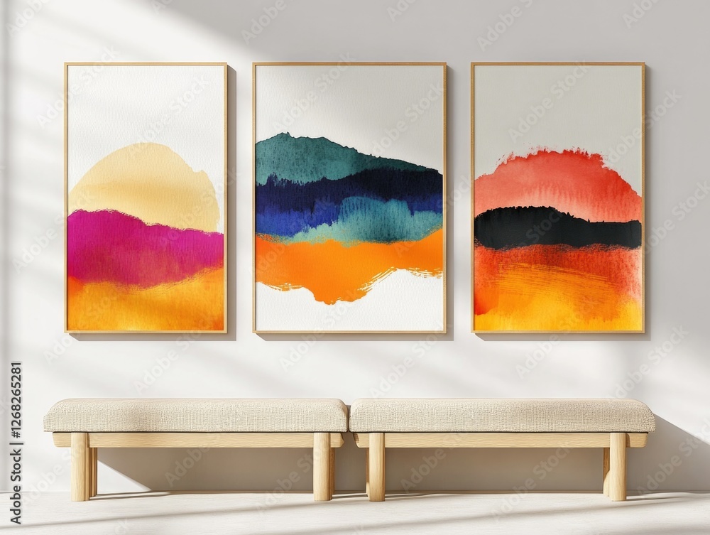 Poster Colorful Abstract Art on Wall