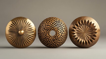 Brass Sculptures: A Trio of Geometric Designs